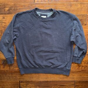 American Eagle Fleece Oversized Vintage Crewneck Sweater, small, washed black